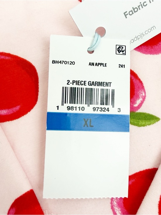 BedHead Pajamas PJ’s An Apple A Day Long Sleeve Classic Stretch Jersey PJ Set - Picture 14 of 16